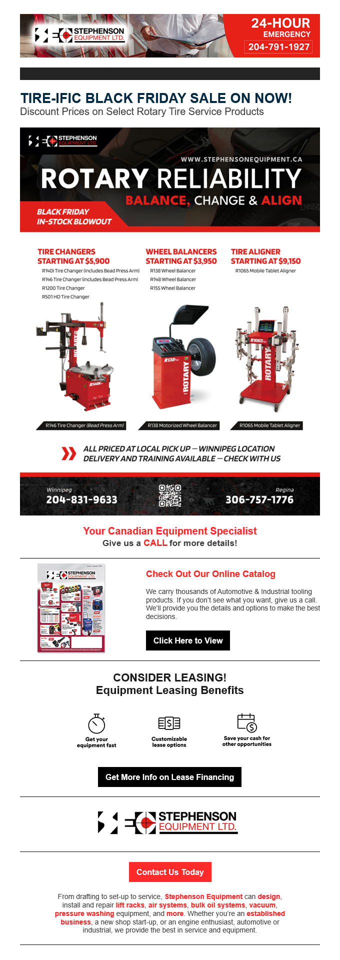 Stephenson Equipment E-Newsletter